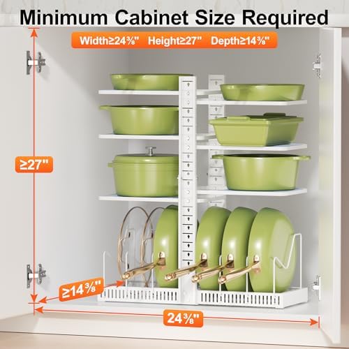LAMU Pots and Pans Organizer under Cabinet, Pan Pot Organizers inside Cabinet - Image 2