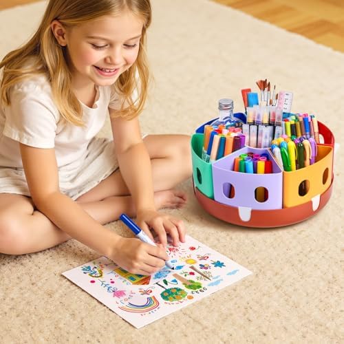 GAMENOTE Rotating Art Supply Organizer, Lazy Susan Caddy - Image 2