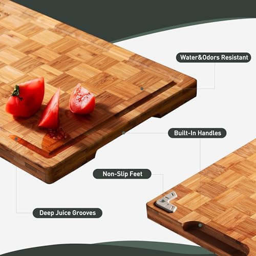 Bamboo Cutting Board 17'' Wood Cutting Boards - Image 5