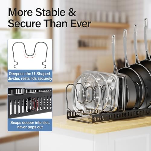 ORDORA Expandable Pots and Pans Organizer under Cabinet - Image 4