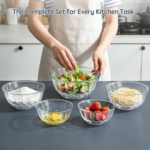 ENVTEK 5‑Piece Glass Mixing Bowls Set - Image 2