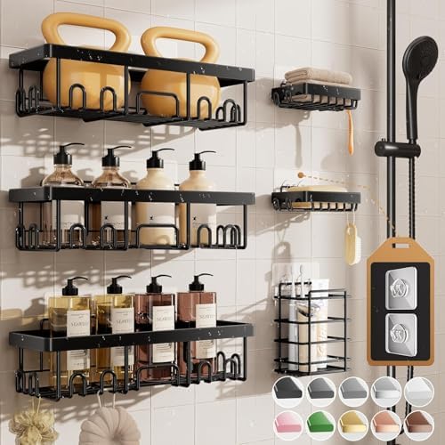 Veken Shower Caddy 6-Pack, Bathroom Organizers and Storage Shelves by Veken