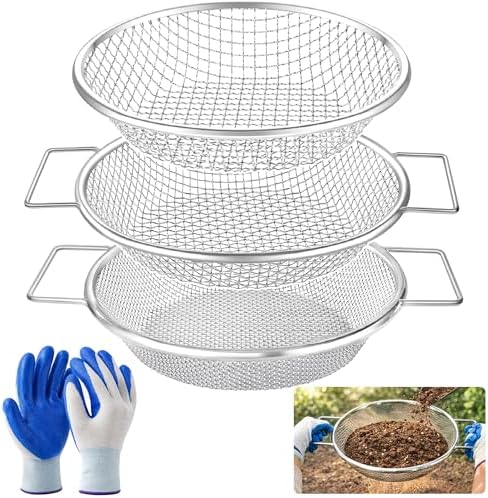 Xgunion Soil Sifter 3Pcs 3 Mesh Sizes Fits 5 Gallon Bucket Heavy Duty by XGUNION