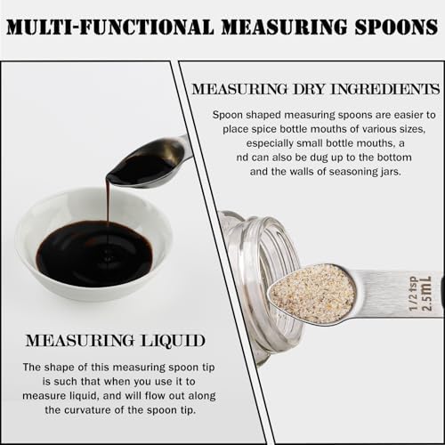 Magnetic Measuring Spoons Set Stainless Steel Double Sided Measuring Spoons - Image 5