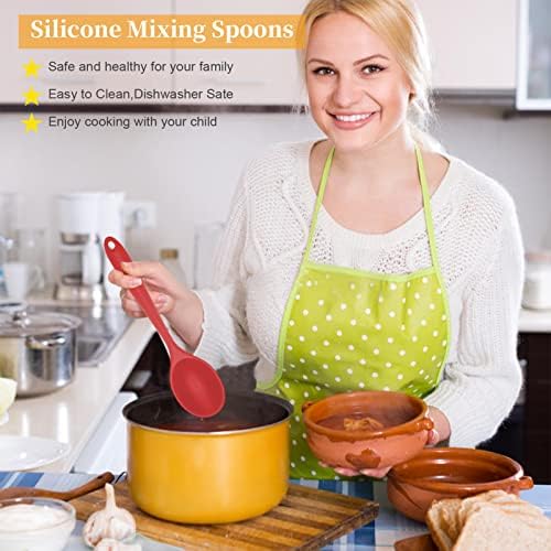 2 Pcs Silicone Nonstick Mixing Spoon, 10.6Inch Silicone Spoons - Image 3