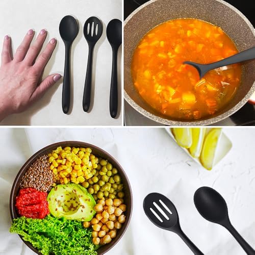 Small Silicone Spoon 4PCS, 8 Inch Mini Slotted Spoons - Image 7
