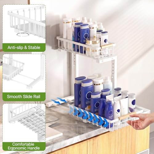 Under Sink Organizer 2 Pack, 11.7"W x 15.9"D x 13.8-16.9"H - Image 4
