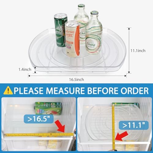 Lazy Susan Turntable for Refrigerator, Square Turntable Organizer for Fridge - Image 2