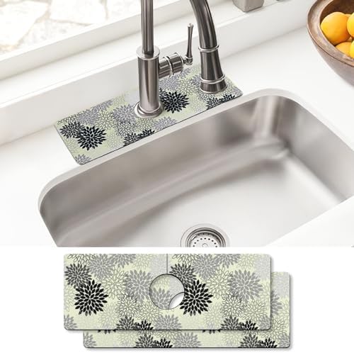 Sink Faucet Absorbing Mat, 2 Pack Drying Mat Around Faucet Sink Splash Guard by BathtubMat