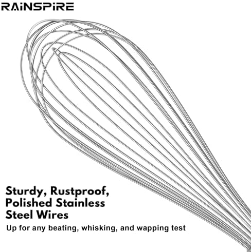 Whisk for Cooking Reinforced Anti-Break Handle Stainless Steel 12in Blue - Image 3