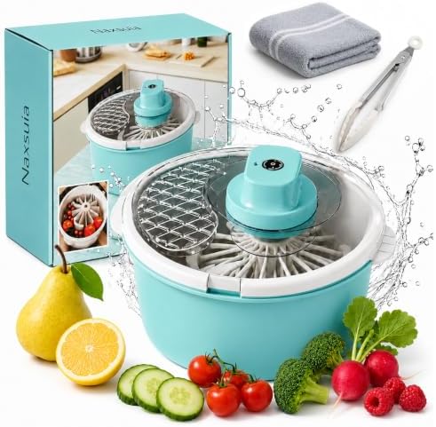 Electric Fruit Washer Spinner Bowl, Automatic Produce Cleaner Spinner by Unknown