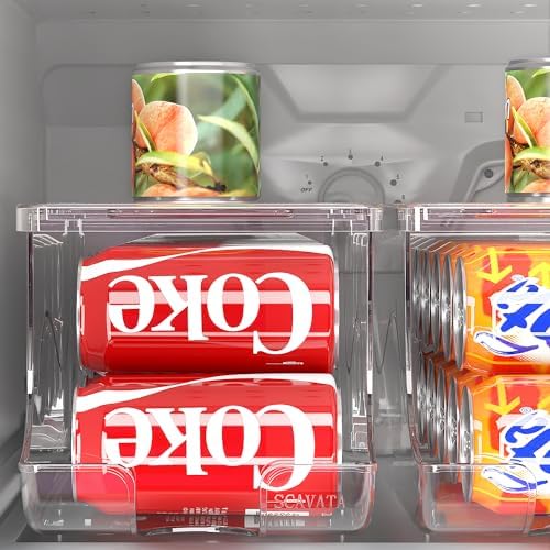 SCAVATA 4 Pack Stackable Refrigerator Organizer, Soda Can Dispenser Pop Cans - Image 7