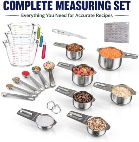 AIKEXIN Stainless Steel Measuring Cups & Spoons Set, Precision Baking Tools - Image 5