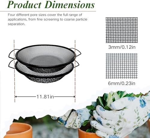 2Pcs Soil Sifter for Gardening, 6mm Grid Rock Sifter for 5 Gallon Bucket - Image 2