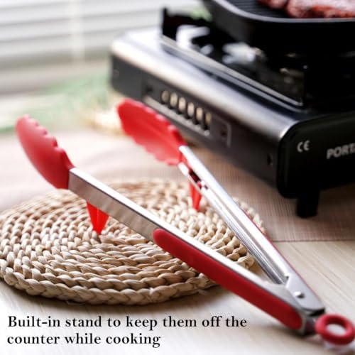 Kitchen Tongs for Cooking with Silicone Tips, 3 Size Serving Tongs - Image 5
