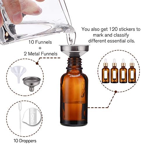 PrettyCare 2 oz Eye Glass Dropper Bottles, 63 Pack Amber Empty Thick Bottles - Image 3
