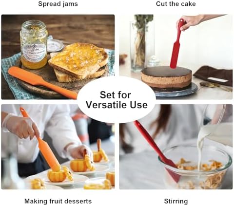 6 Pcs Silicone Jar Spatula Set, Long Handle Heat Resistant Skinny Spatulas - Image 7