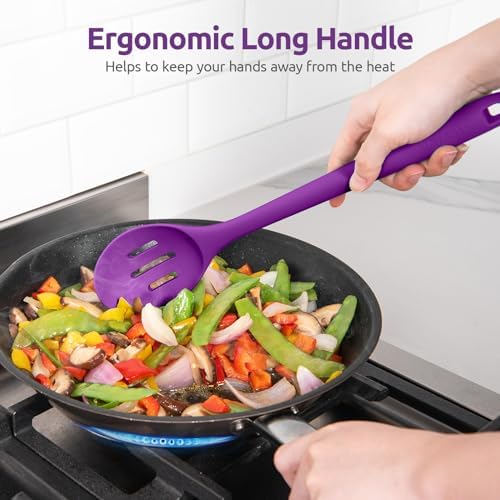 U-Taste Silicone Spoons Set of 2, 13.3" Long Large Mixing Spoon - Image 5
