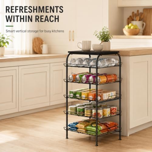 Vrisa 5 Tier Water Bottle Storage Rack Vertical Freestanding Bottled Water - Image 4