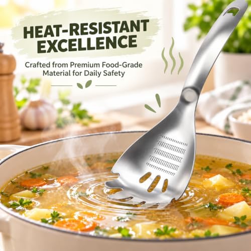 5-in-1 Stainless Steel Cooking Spoon, Stainless Steel Egg Slotted Spoon - Image 3