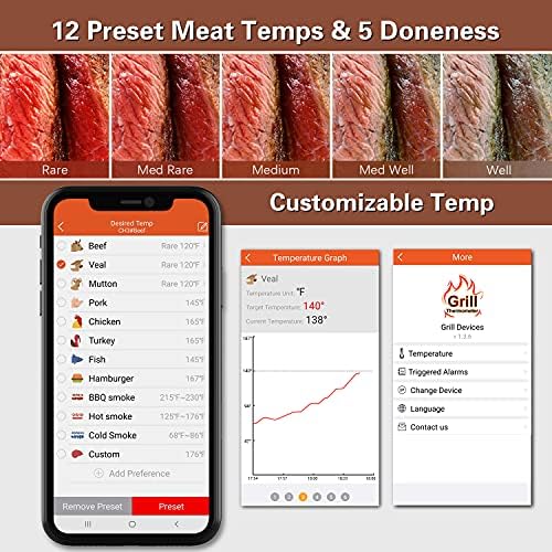 BFOUR Meat Thermometer Wireless Bluetooth, LCD Digital Meat Thermometer - Image 4