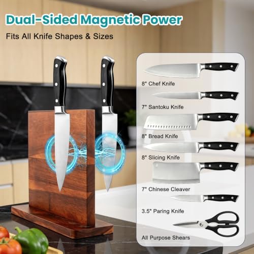 Magnetic Knife Block Wooden Knife Holder Rack - Image 4
