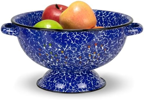Red Co. Enamelware Metal Classic 10.5 Inch Round Food Strainer Colander by RedCo