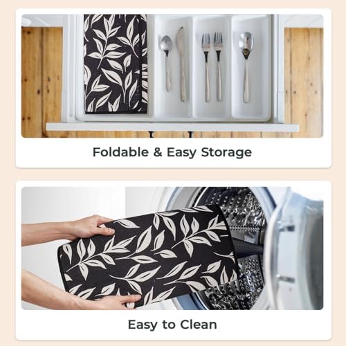 FRESHMINT Dish Drying Mats 2 Pack, Verdant Leaves - Image 6