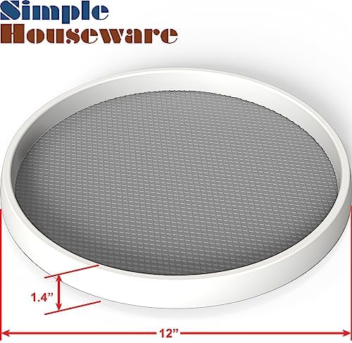 Simple Houseware 12-Inch Lazy Susan Spice Organizer Rotating Tray - Image 3