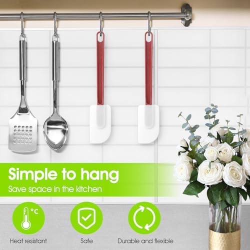 9 Pcs Silicone Spatula 10 Inch, Commercial Spatula 500℉ Heat Resistant - Image 4