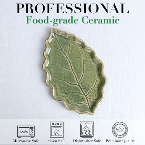 Ceramic Spoon Rest for Stove Top Cute Leaf Spoon Rest for Kitchen Counter - Image 2