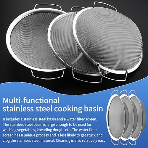 3 Pack 60Mesh Fine Heavy Stainless Steel Paint Filter - Image 5