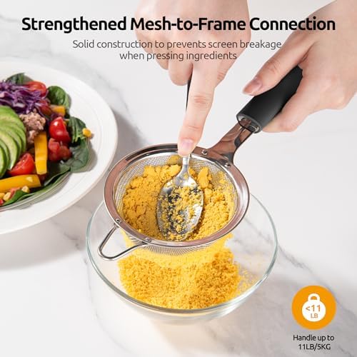 U-Taste Fine Mesh Strainer, 18/8 Stainless Steel Sieve 30 Mesh - Image 6