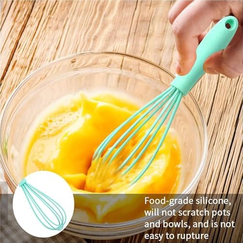 5 Pcs Silicone Mini Whisk, Stainless Steel Dough Small Whisk - Image 4