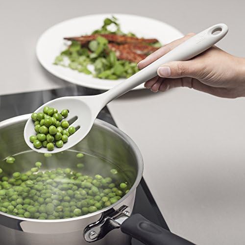 Zeal Silicone Non Scratch Slotted Spoon, French Grey, 28 cm - Image 2