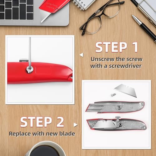 DIYSELF 20 Pack Retractable Box Cutter Knives, Heavy Duty Utility Knives - Image 6