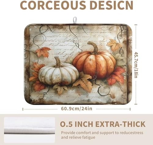 Fall Pumpkin Dish Drying Mats for Kitchen Counter 18x24 Inch Vintage Maple - Image 2