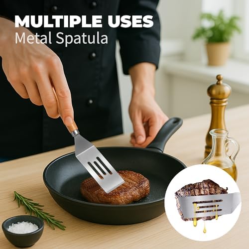 Stainless Steel Mini Spatula, Wooden Handle Small Spatula - Image 5