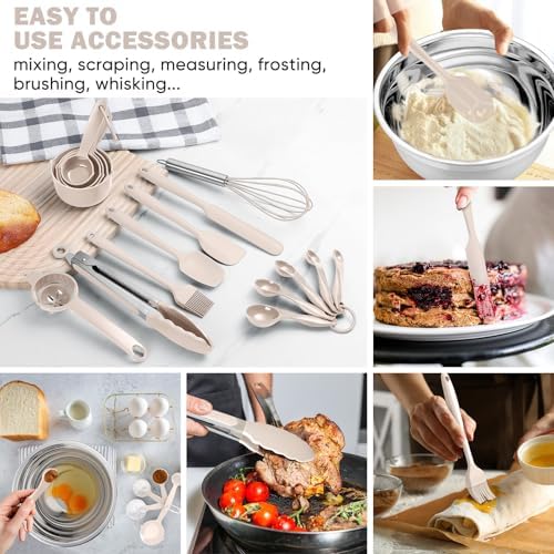 E-far 25PCS Mixing Bowls with Lid Set, Stainless Steel Nesting Prep Bowls with - Image 5