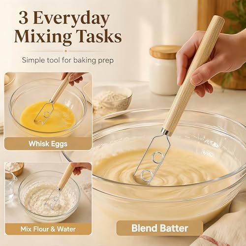 Digead Danish Dough Whisk, Stainless Steel Dutch Whisk - Image 3