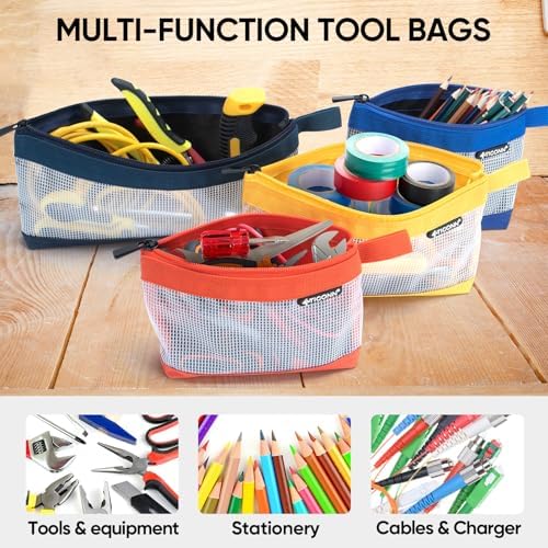 TICONN 3PK Tool Pouches with Zipper, Waterproof 1680D Oxford Small Tool Bag - Image 6
