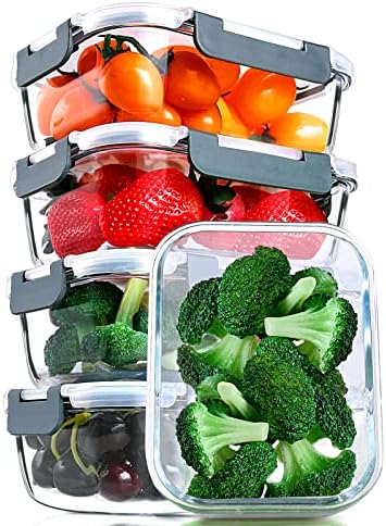 M MCIRCO 5 Pack, 30 oz Glass Food Storage Containers by MMCIRCO