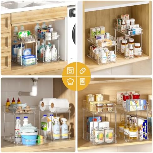 Delamu Bathroom Under Sink Organizers and Storage, 2 Pack - Image 5