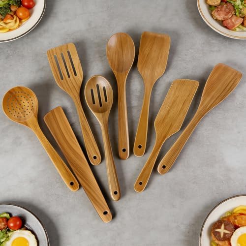 Acacia Wood Kitchen Utensil Set Wooden Spoons - Image 3