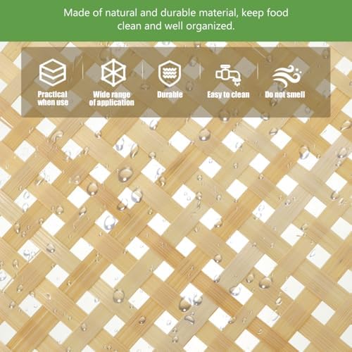Bamboo Woven Low Basket 14.17 Inch Diameter Multi-Functional Bamboo Sieve Tray - Image 6