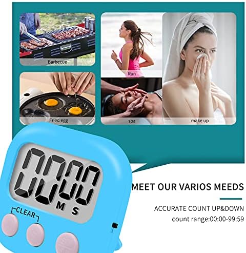 6 Pack Small Digital Kitchen Timer Magnetic Back and ON/Off Switch, Minute - Image 6