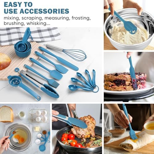 E-far 25PCS Mixing Bowls with Lid Set, Stainless Steel Nesting Prep Bowls with - Image 7