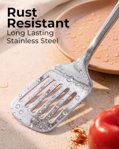 Zulay Kitchen Stainless Steel Slotted Spatula Turner - Image 3