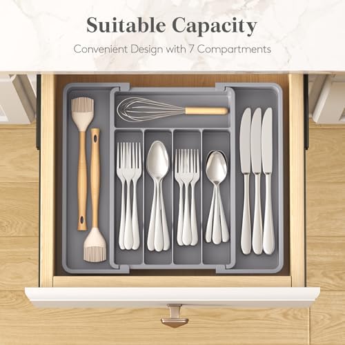 Lifewit Expandable Silverware Drawer Organizer, Kitchen Utensil Tray - Image 3