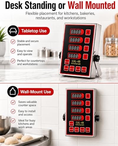 Commercial 4 Channels Digital Kitchen Timer, Calculagraph Fry Timer - Image 5